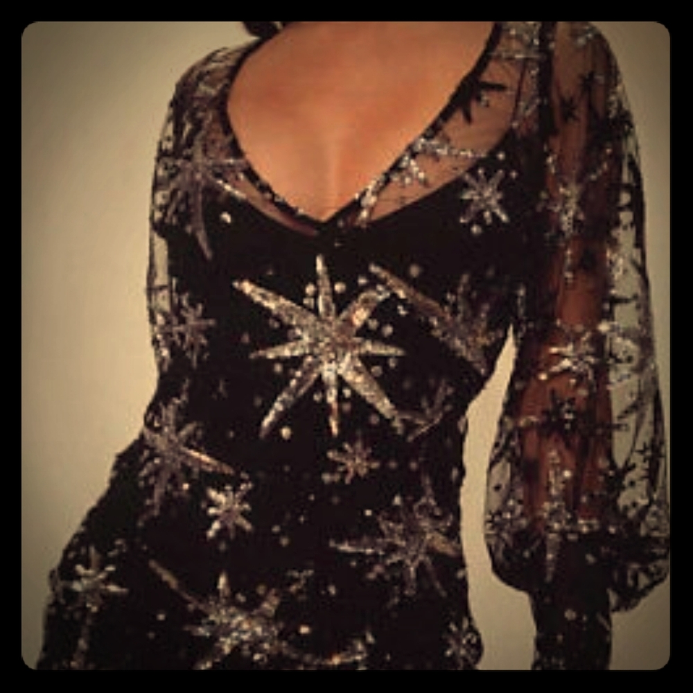 For Love and Lemons Sheer Star Dust Dress